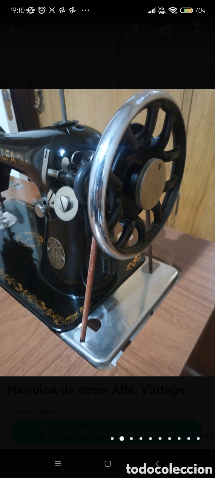 Antig&uuml;edades: M&aacute;quina de coser Alfa impecable - Foto 2