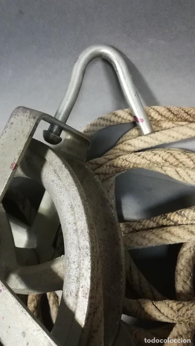Antig&uuml;edades: POLEA ACERO GALVANIZADO CON CUERDA Y GANCHO - Foto 4