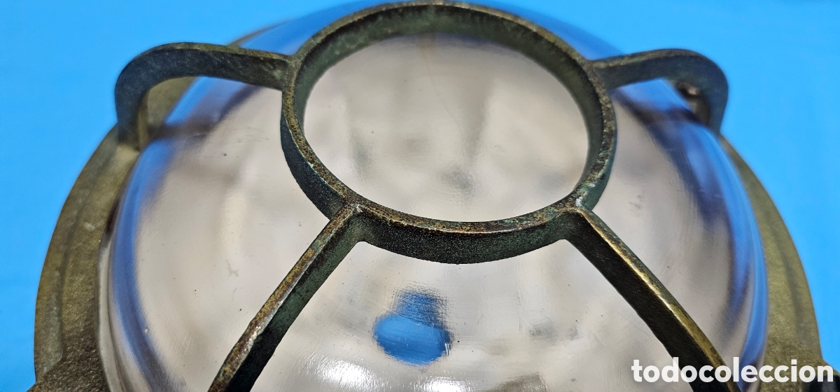 Antig&uuml;edades: BONITO APLIQUE DE BARCO EN BRONCE MACIZO Y CRISTAL - Foto 9