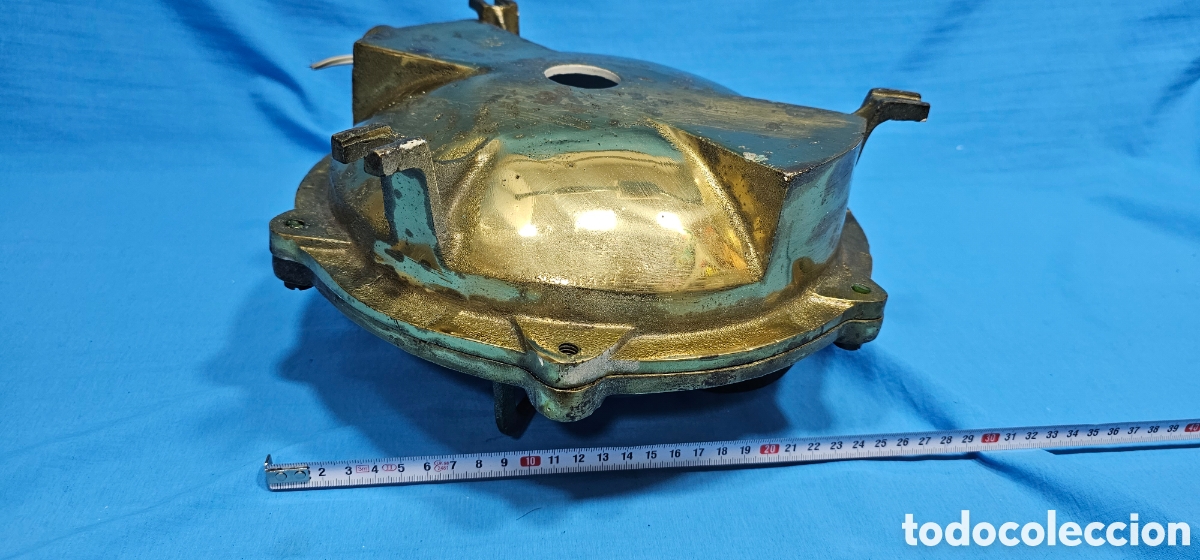 Antig&uuml;edades: BONITO APLIQUE DE BARCO EN BRONCE MACIZO Y CRISTAL - Foto 2