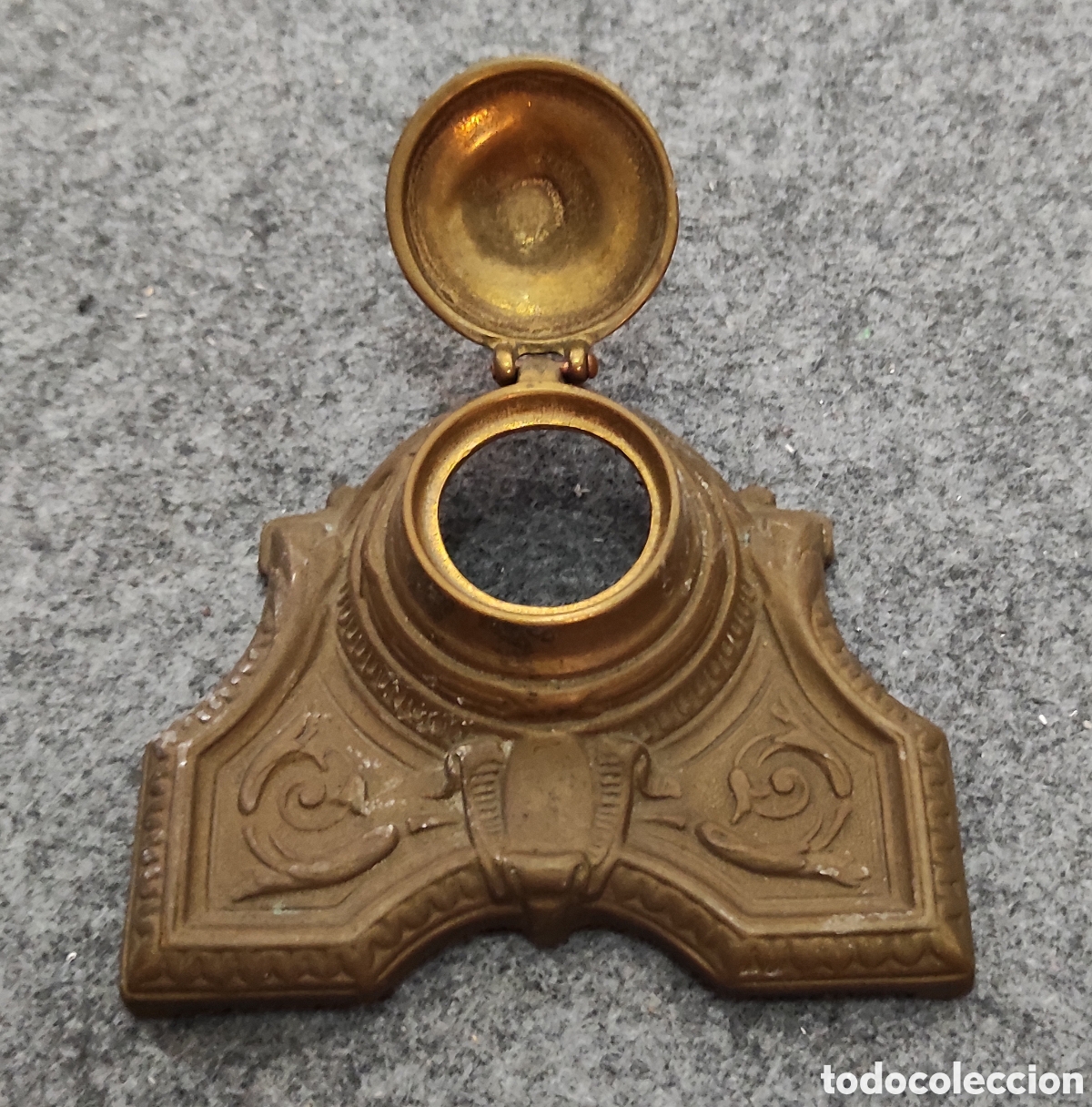 Antig&uuml;edades: TINTERO ANTIGUO BRONCE BREVET S.XIX - Foto 4