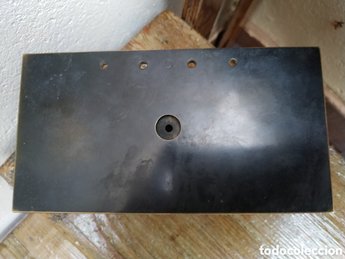 Antig&uuml;edades: Base microspio antiguo lat&oacute;n - Foto 3