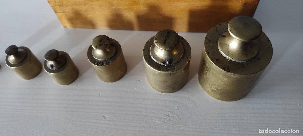 Antig&uuml;edades: TACO DE MADERA CON PESAS DE BRONCE - ANTIGUO - Foto 7