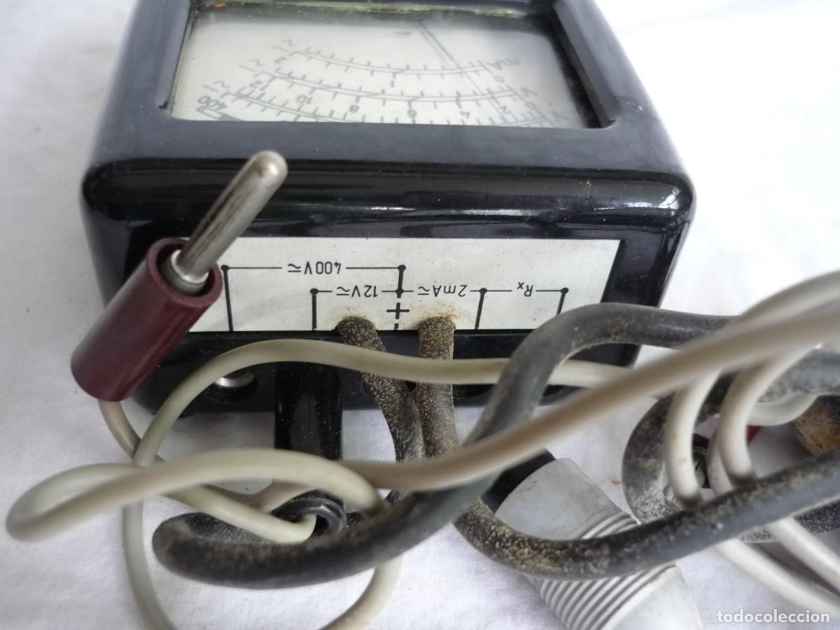 Antig&uuml;edades: Volt&iacute;metro de baquelita y funda de cuero - Foto 6