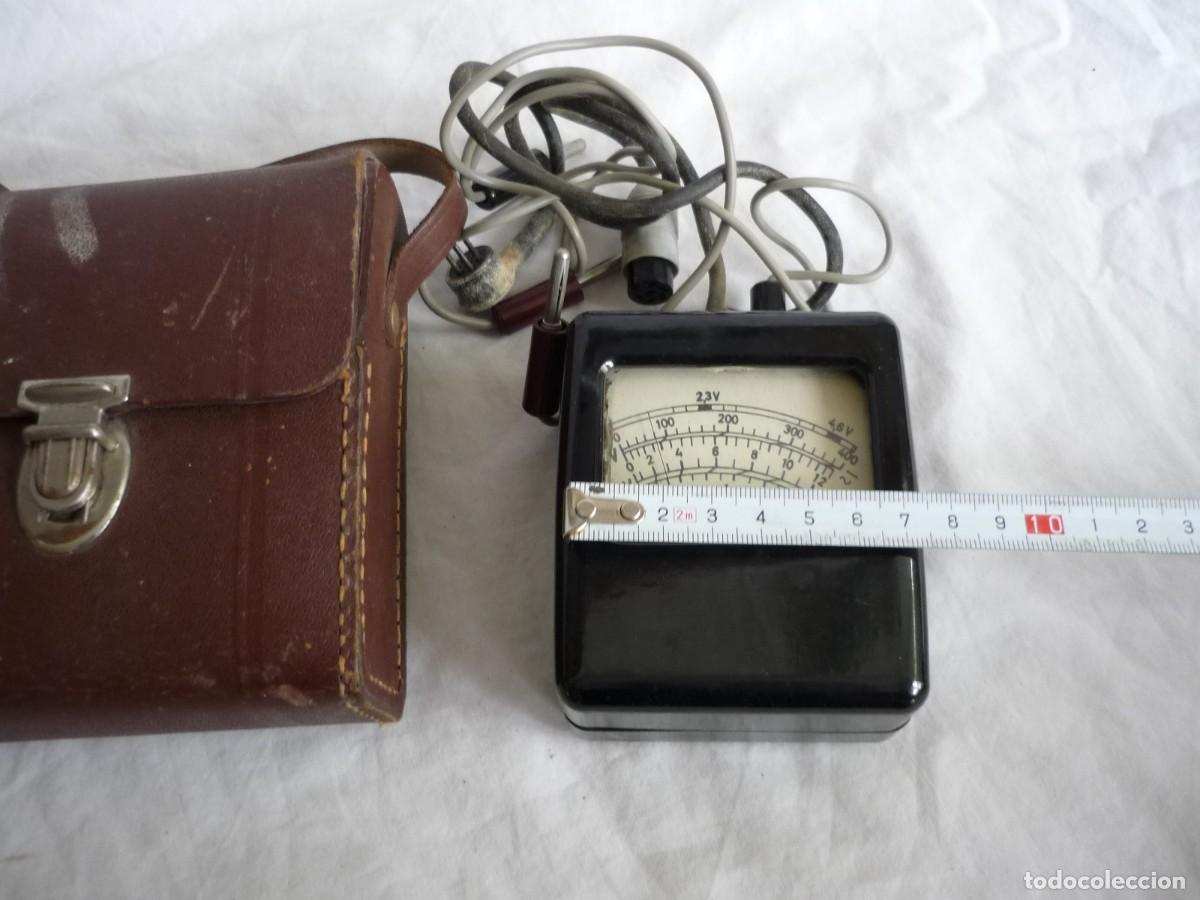 Antig&uuml;edades: Volt&iacute;metro de baquelita y funda de cuero - Foto 13