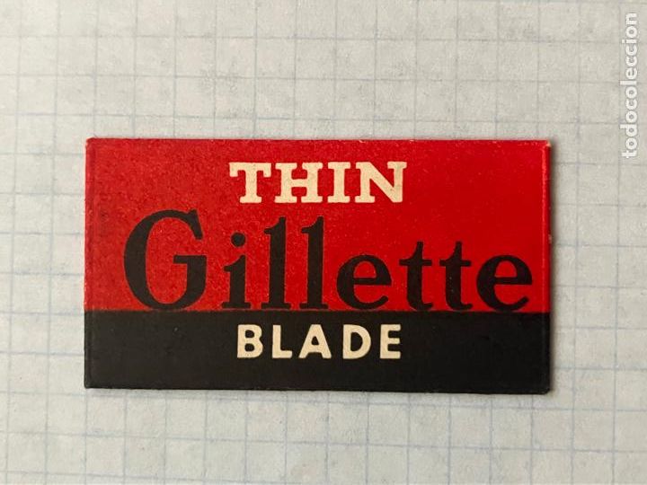Antig&uuml;edades: Hoja de afeitar - Gillette Thin Blade - con cuchilla - Foto 1