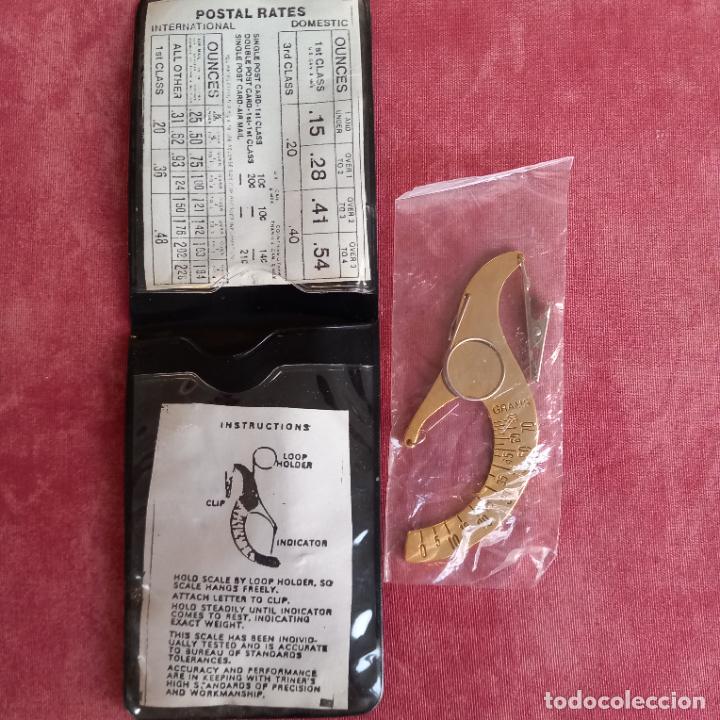 Antig&uuml;edades: Bascula balanza de precisi&oacute;n de bolsillo lat&oacute;n nueva a estrenar - Foto 1