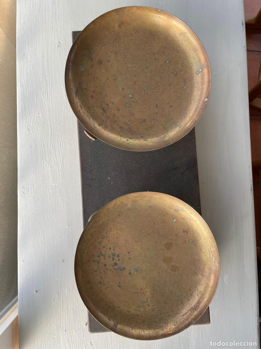 Antig&uuml;edades: ANTIGUA BASCULA DE MADERA Y PLATOS DE BRONCE S.XIX - Foto 4