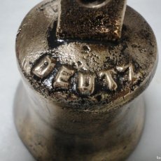 Antigüedades: CAMPANA DE ANTIGUO COCHE BOMBEROS DEUTZ DE 1914