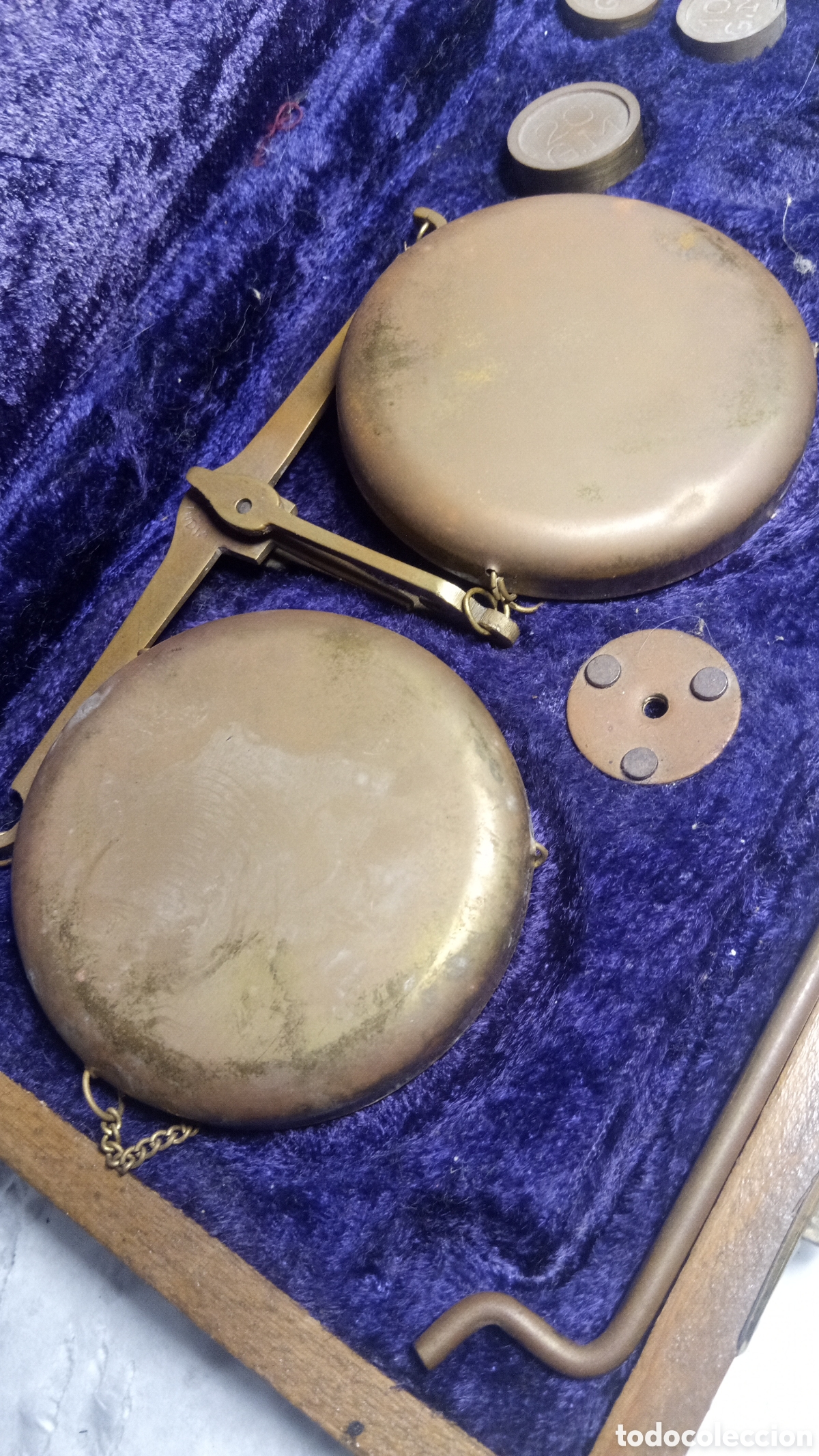 Antig&uuml;edades: antigua balanza de precisi&oacute;n para pesar oro - con estuche - Foto 15