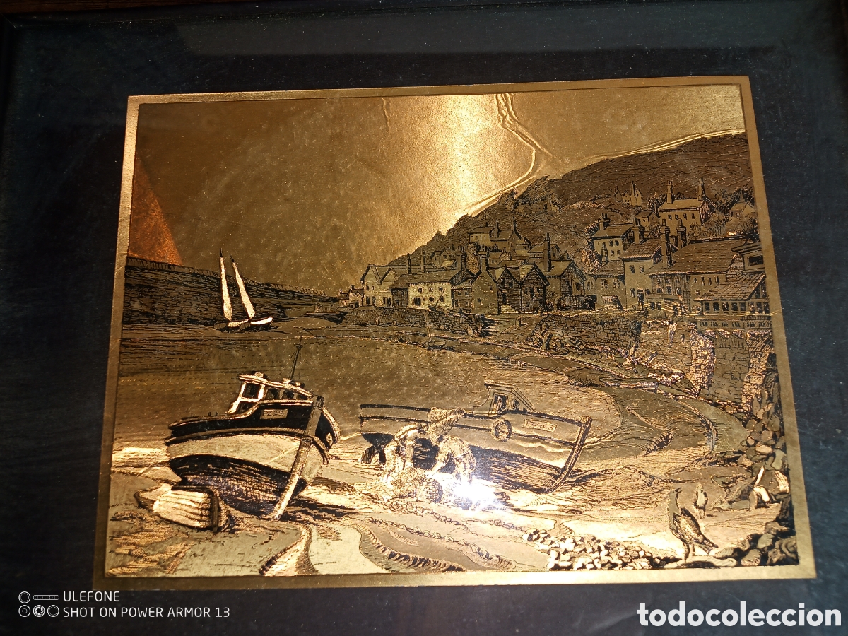 Antig&uuml;edades: Grabado marinero pan de oro - Foto 2