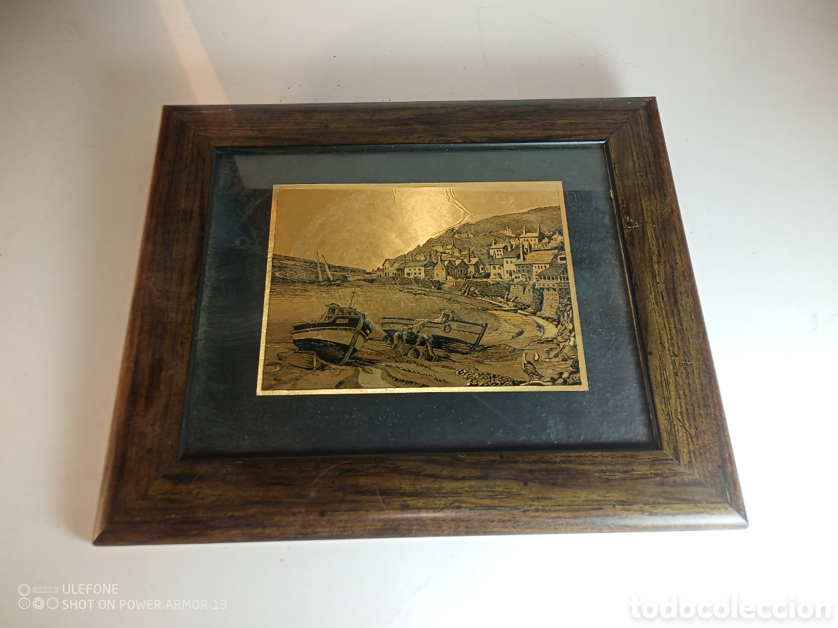 Antig&uuml;edades: Grabado marinero pan de oro - Foto 1