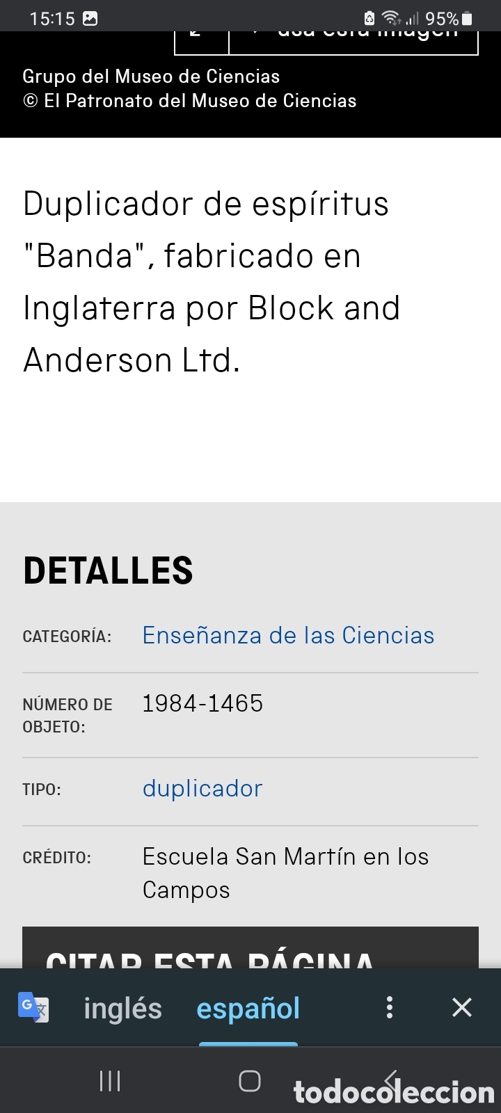 Antig&uuml;edades: Multicopista de MUSEO de alcohol BLOCK & ANDERSON LTD. - Foto 6