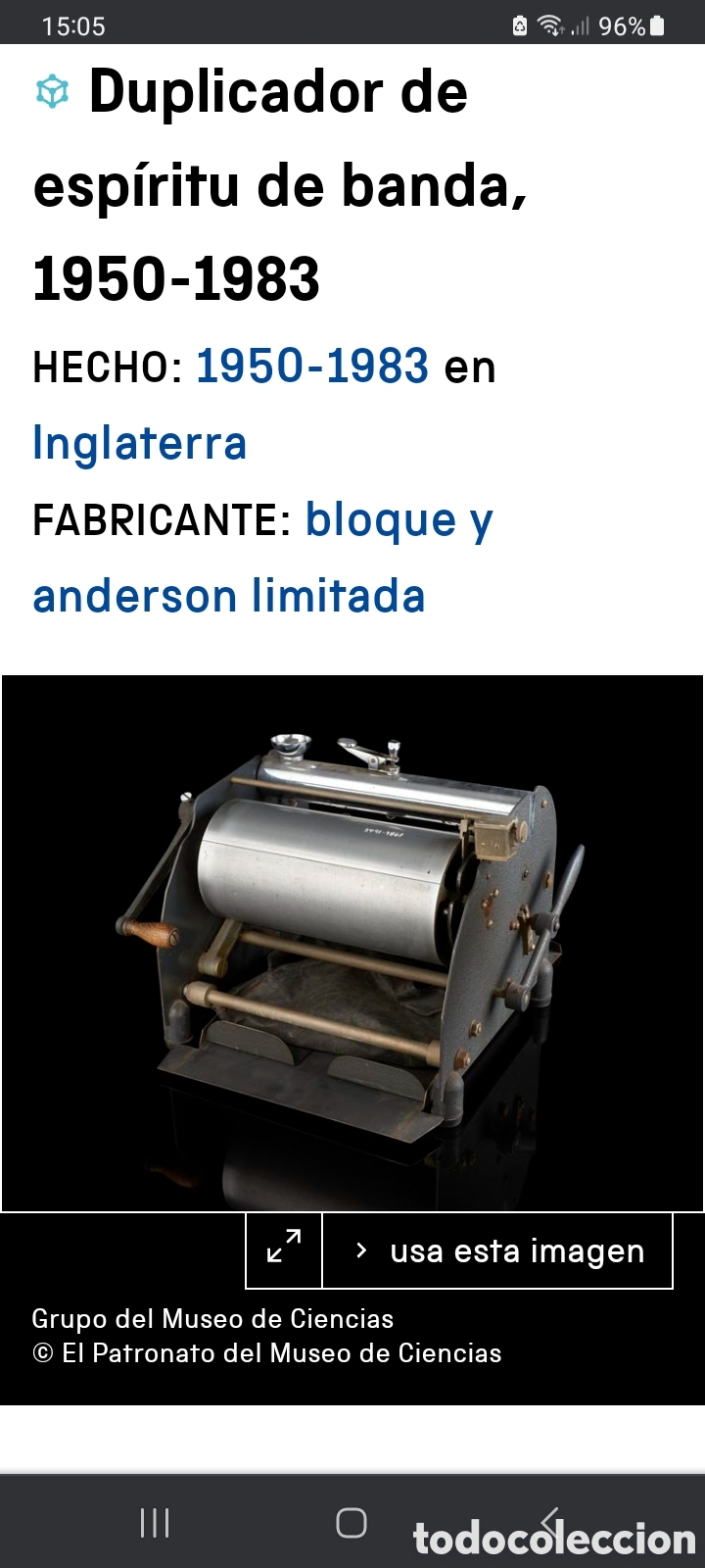 Antig&uuml;edades: Multicopista de MUSEO de alcohol BLOCK & ANDERSON LTD. - Foto 5