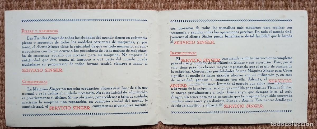 Antig&uuml;edades: MAQUINA PARA COSER SINGER - SERVICIO SINGER - Foto 2