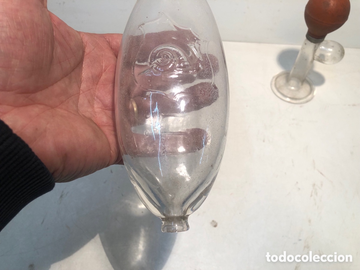 Antig&uuml;edades: CONJUNTO DE SACA LECHE Y BIBERON DE CRISTAL ANTIGUOS. - Foto 3