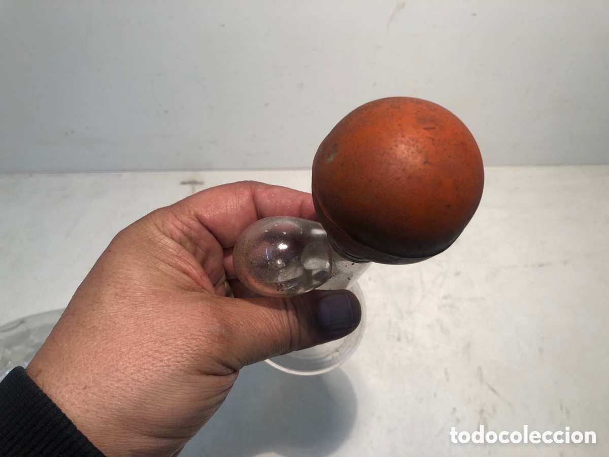 Antig&uuml;edades: CONJUNTO DE SACA LECHE Y BIBERON DE CRISTAL ANTIGUOS. - Foto 11