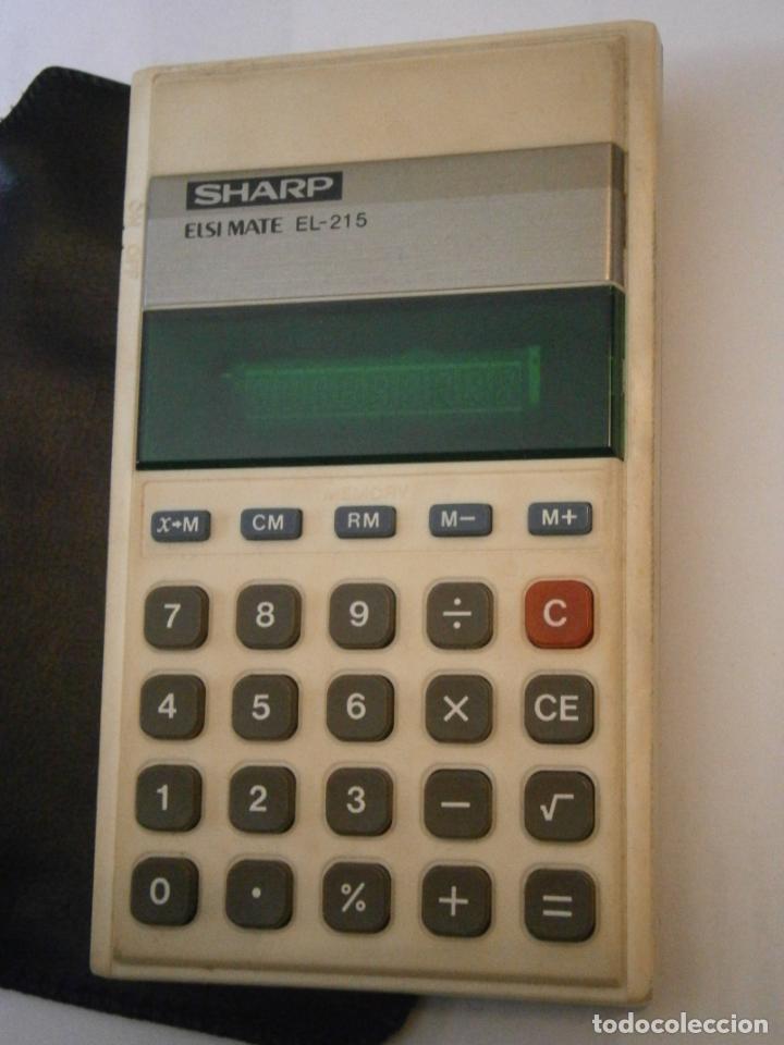 Antig&uuml;edades: ANTIGUA CALCULADORA SHARP ELSI MATE EL-215 CON FUNDA - Foto 1