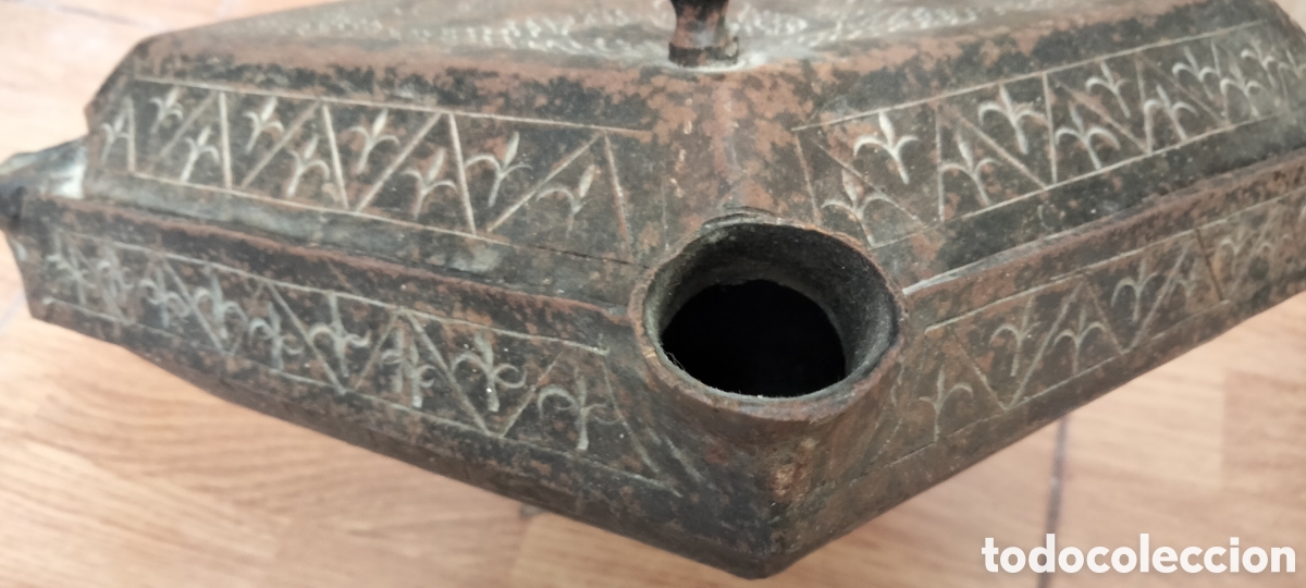 Antig&uuml;edades: GRAN CANDIL DE ACEITE DE PARED HIERRO - Foto 7
