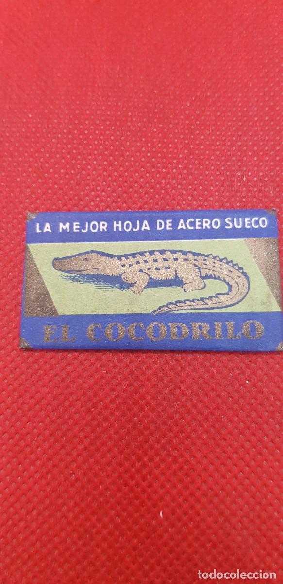 Antig&uuml;edades: Hoja de afeitar el cocodrilo dorado claro - Foto 1