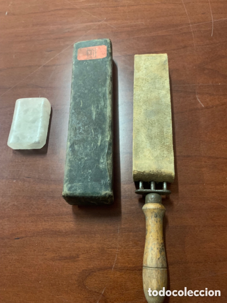 antiguo cuero afilador para navajas barbero - Compra venta en todocoleccion