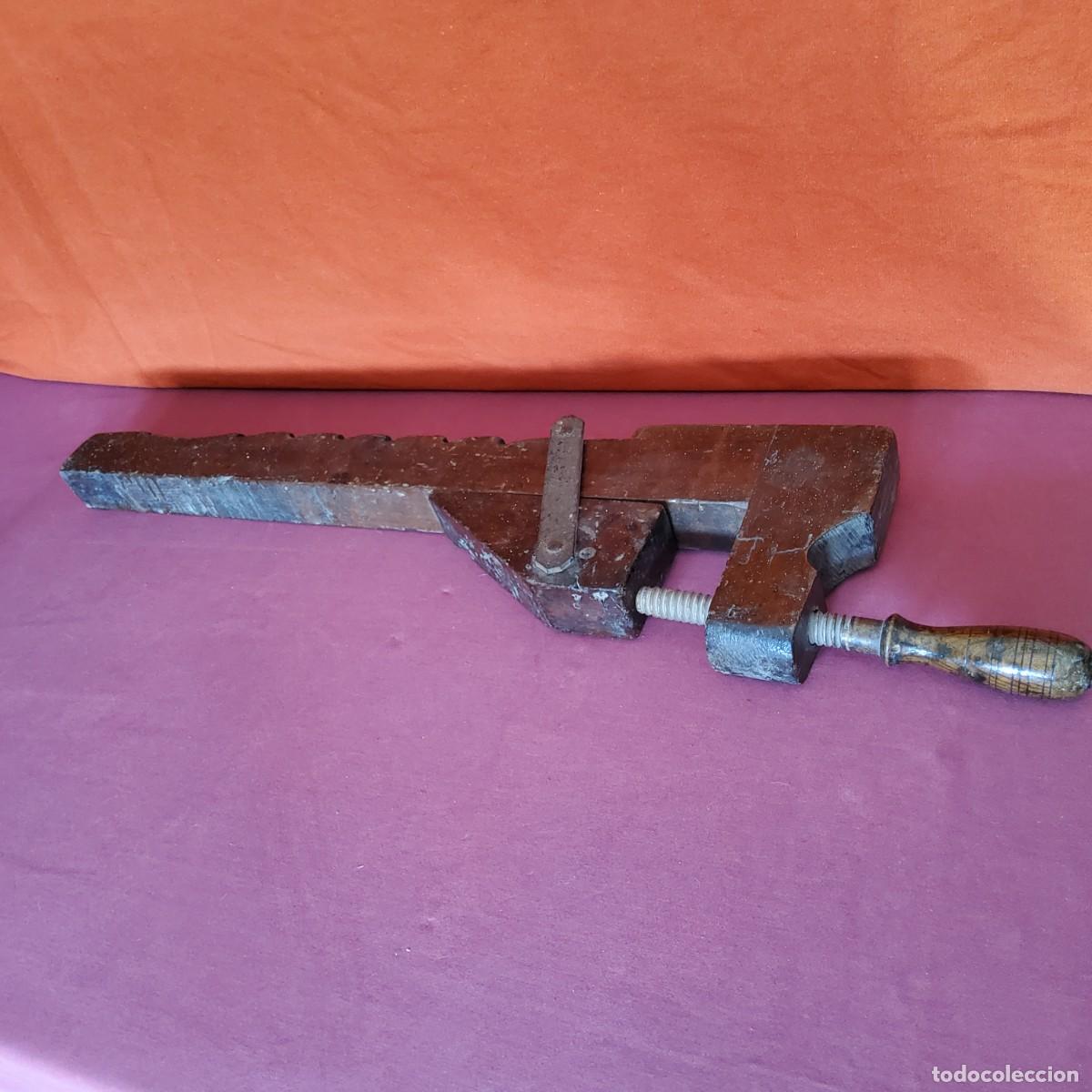 Antig&uuml;edades: ANTIGUO GATO DE CARPINTERO DE MADERA - Foto 5
