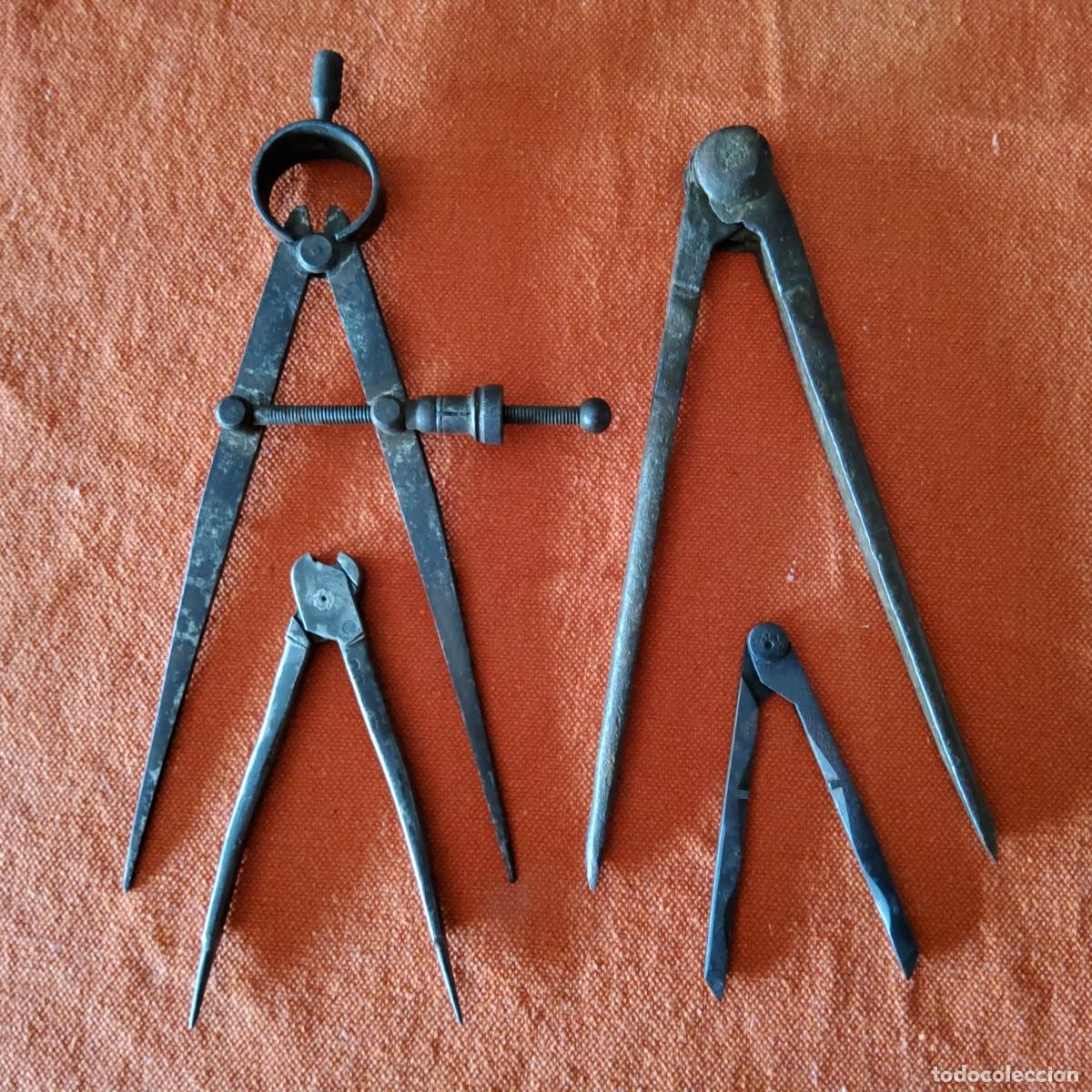 Antig&uuml;edades: CUATRO COMPASES ANTIGUOS DE HIERRO - Foto 3