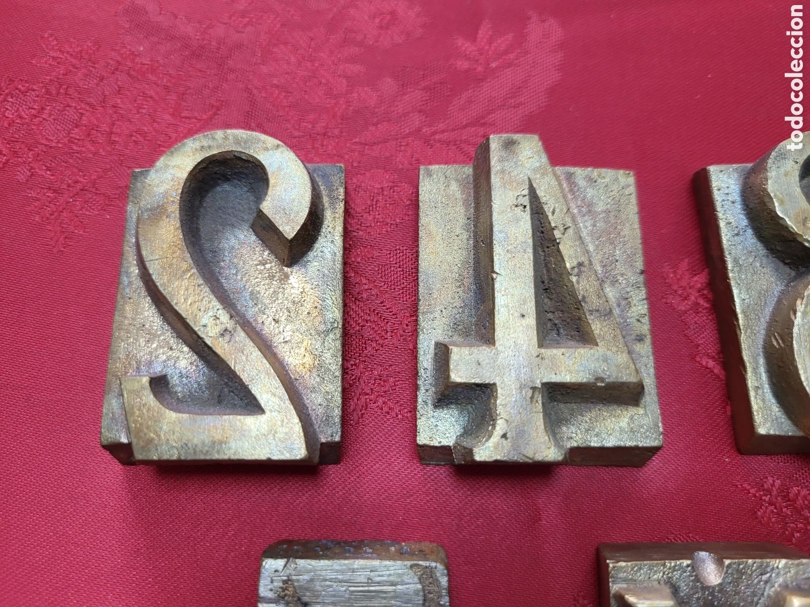 Antig&uuml;edades: ■ LOTE DE NUMERO Y LETRAS PARA IMPRENTA BRONCE. - Foto 2