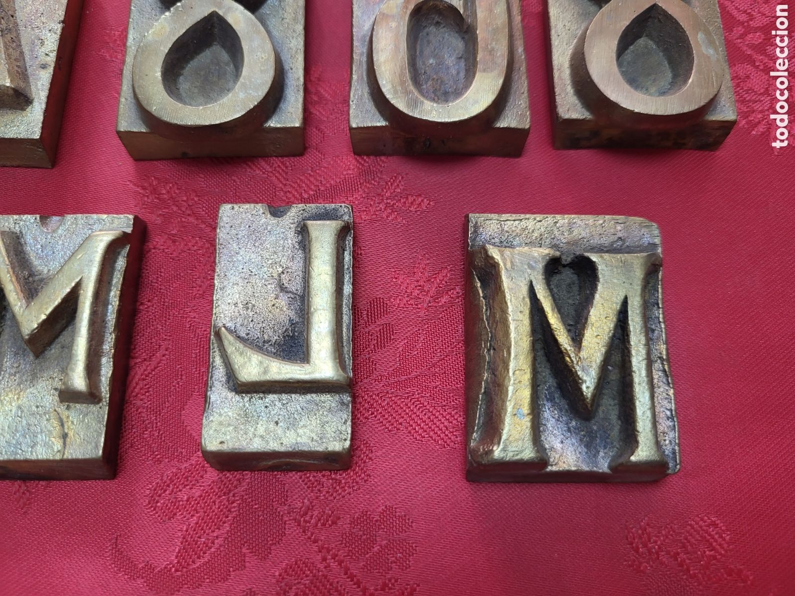Antig&uuml;edades: ■ LOTE DE NUMERO Y LETRAS PARA IMPRENTA BRONCE. - Foto 4