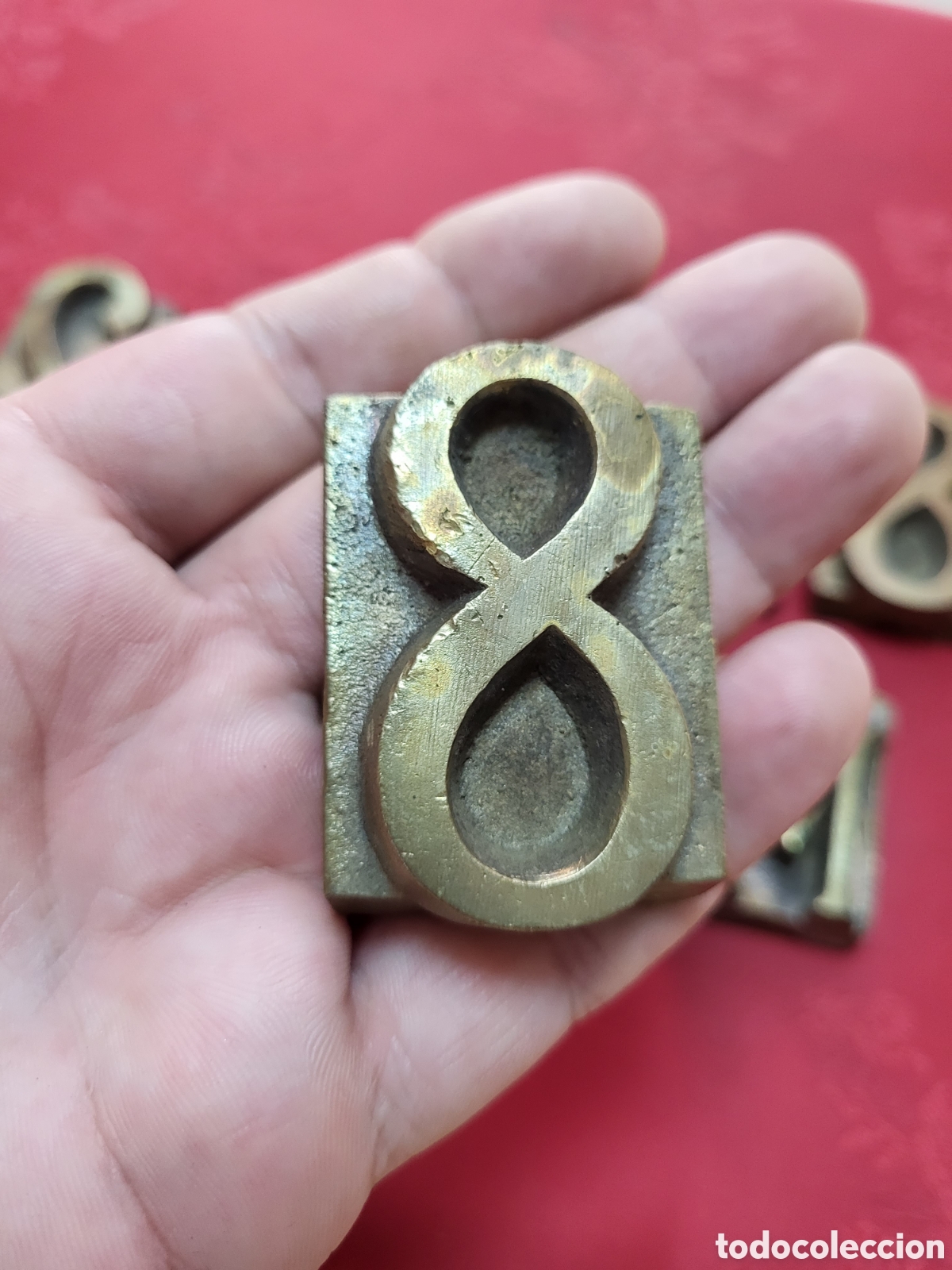 Antig&uuml;edades: ■ LOTE DE NUMERO Y LETRAS PARA IMPRENTA BRONCE. - Foto 7