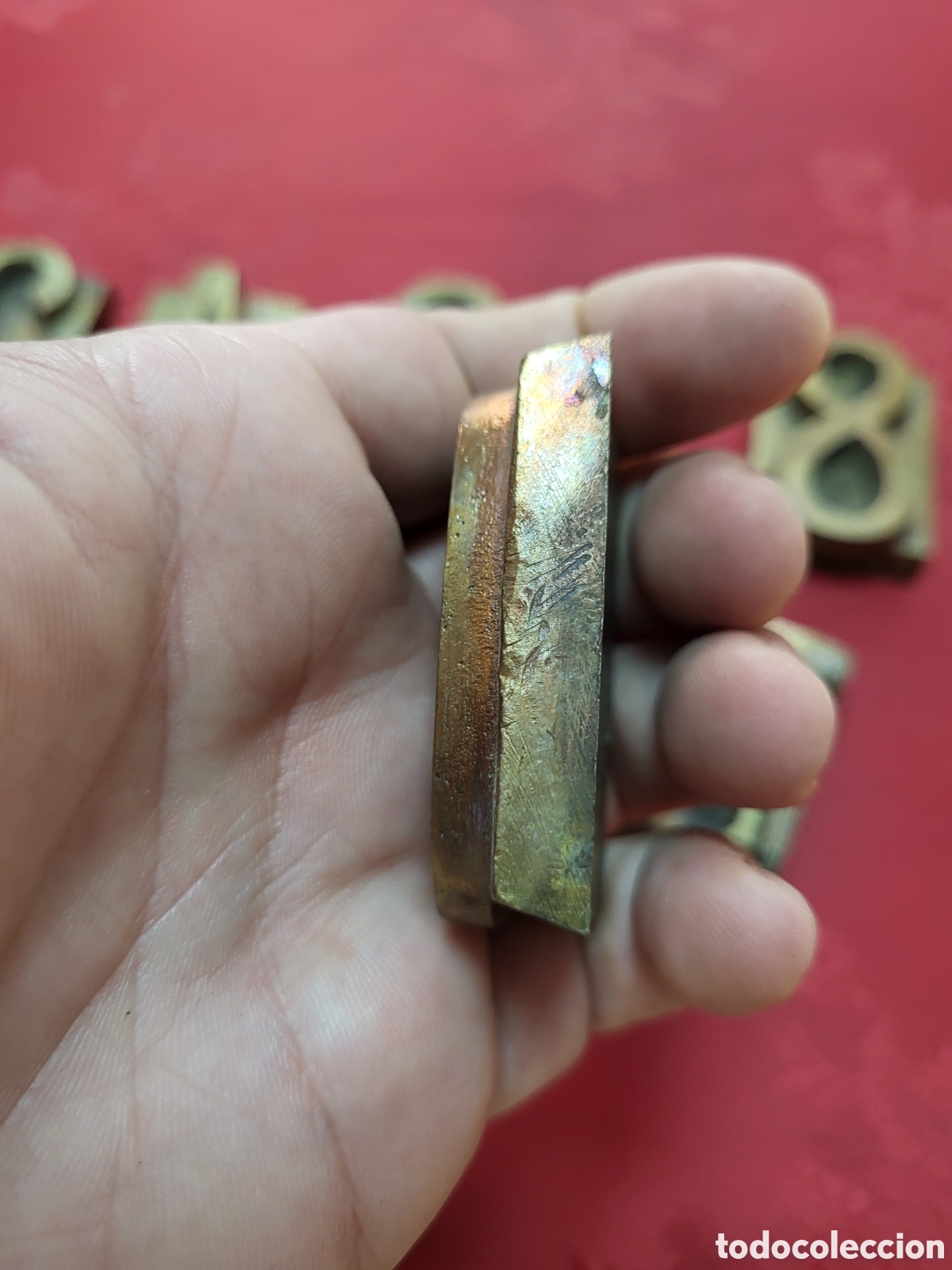 Antig&uuml;edades: ■ LOTE DE NUMERO Y LETRAS PARA IMPRENTA BRONCE. - Foto 8