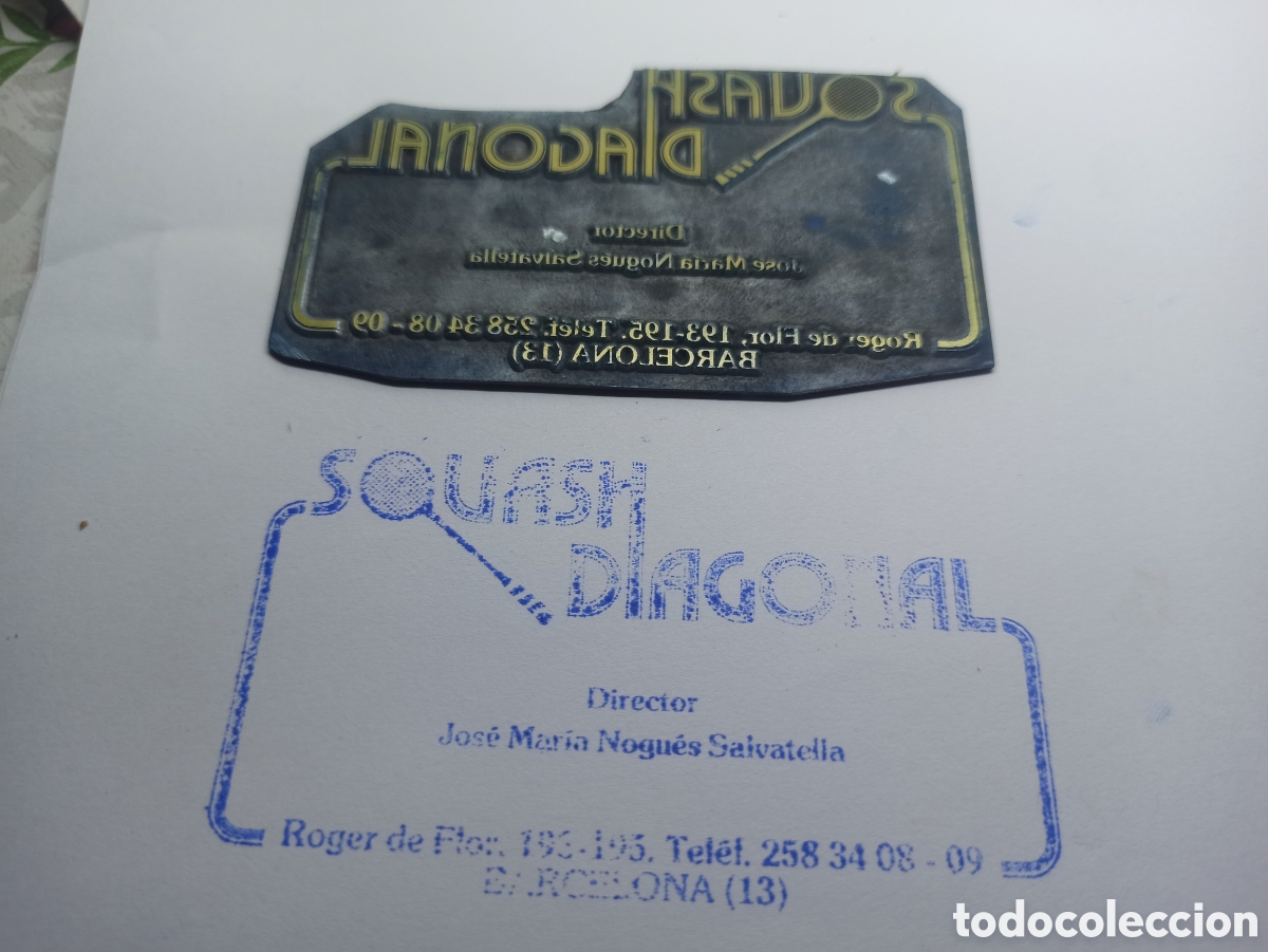 Antig&uuml;edades: Placa troquel Imprenta SQUASH DIAGONAL Roger de Flor BARCELONA - Foto 4
