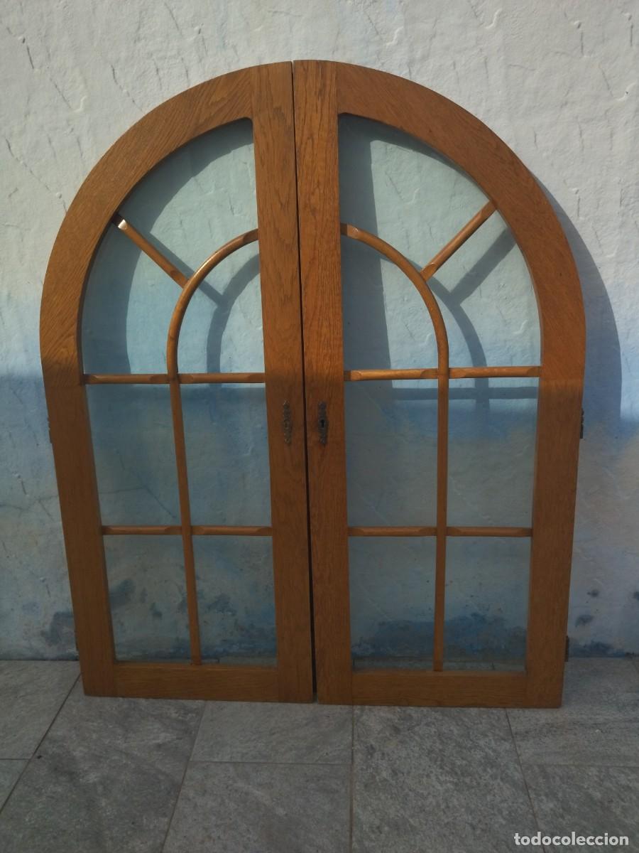 Antig&uuml;edades: PRECIOSAS PUERTAS DE MADERA DE ROBLE ESTILO INGLES DE VITRINA. - Foto 3