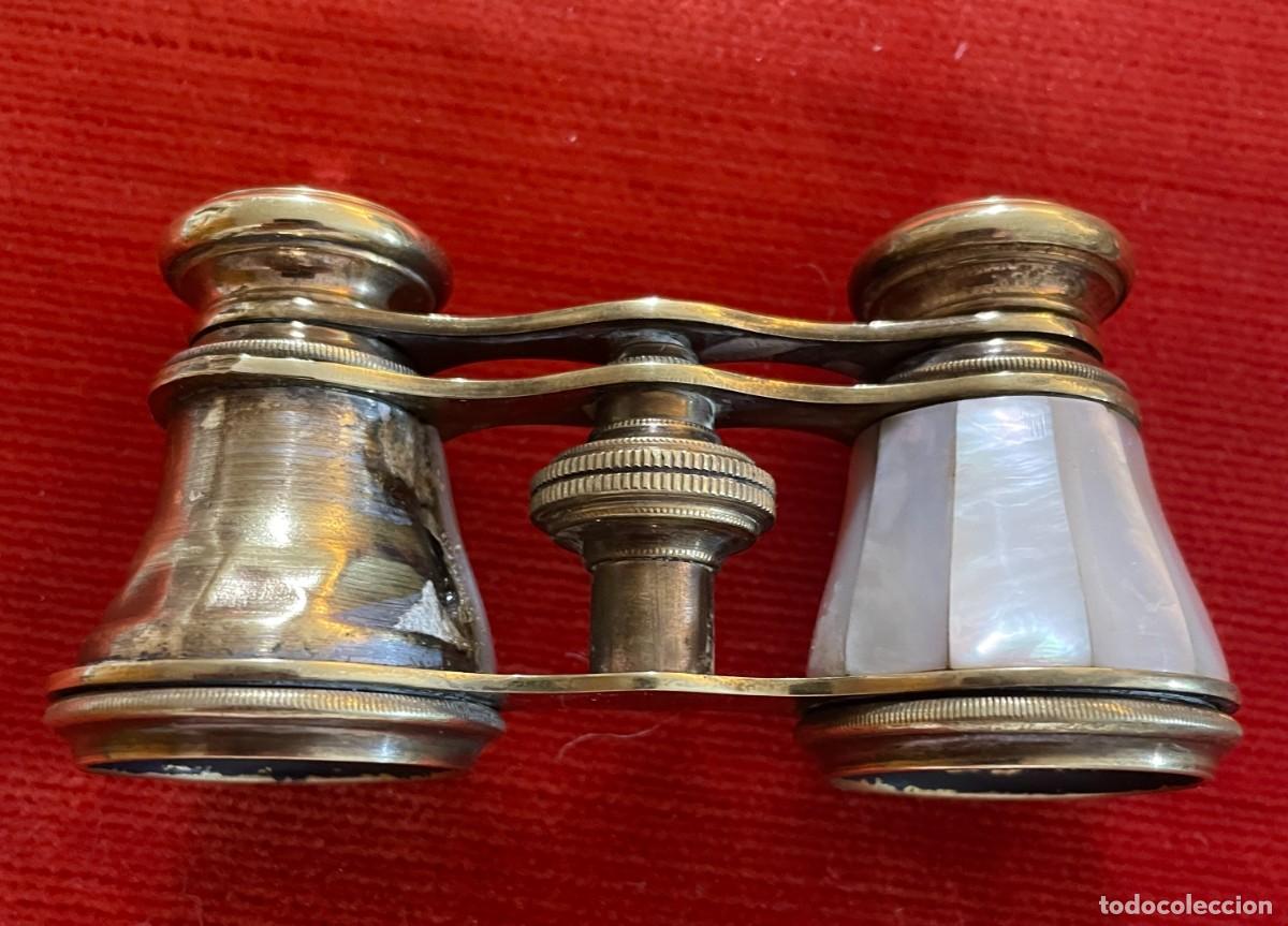 Antig&uuml;edades: ANTIGUOS BINOCULARES DE BRONCE Y NACAR. XIX - Foto 3