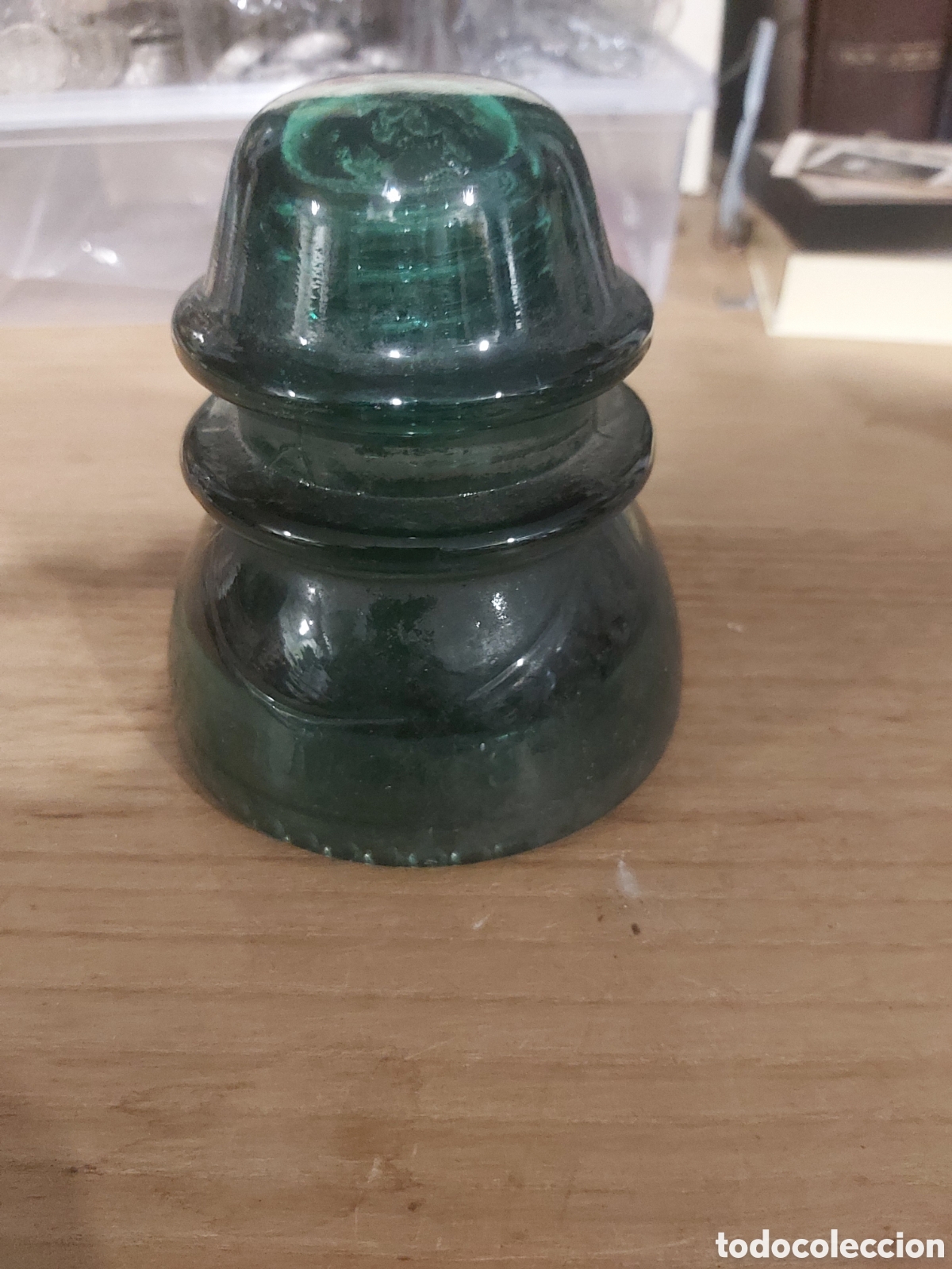 Antig&uuml;edades: Pisapapeles antiguo Cristal de poste de corriente tel&eacute;grafo - Foto 1