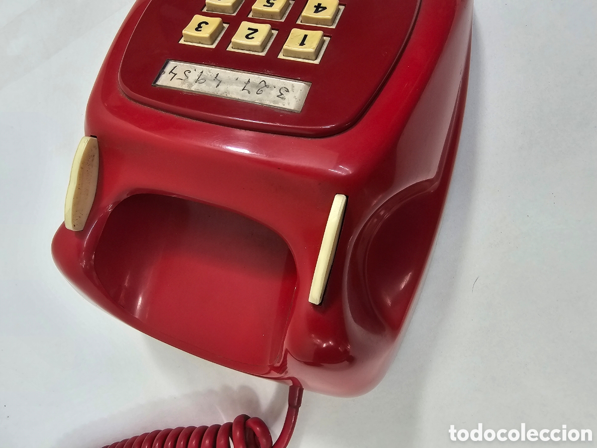 Tel&eacute;fonos: Tel&eacute;fono vintage Heraldo Rojo de botones - Foto 2