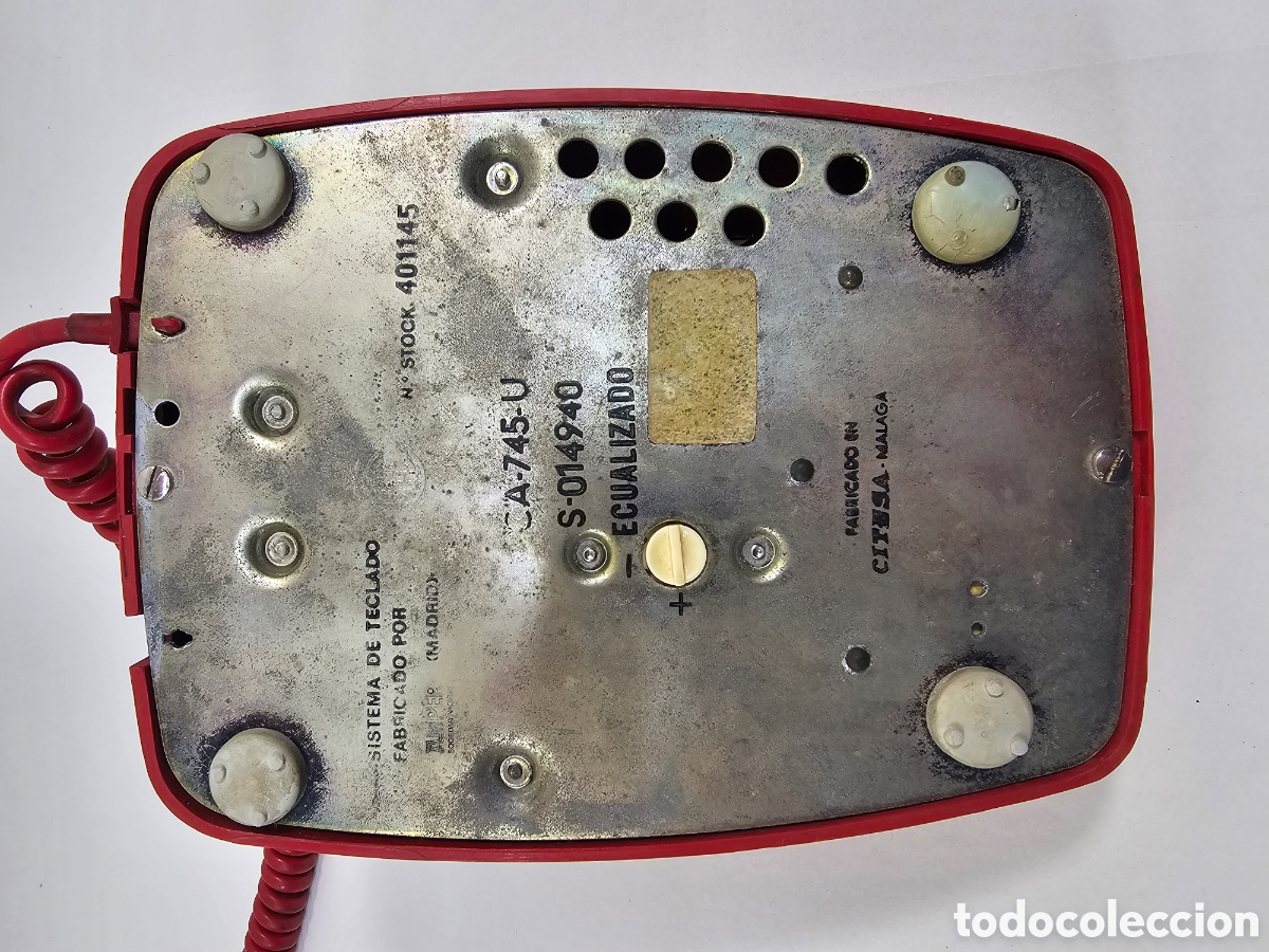 Tel&eacute;fonos: Tel&eacute;fono vintage Heraldo Rojo de botones - Foto 3