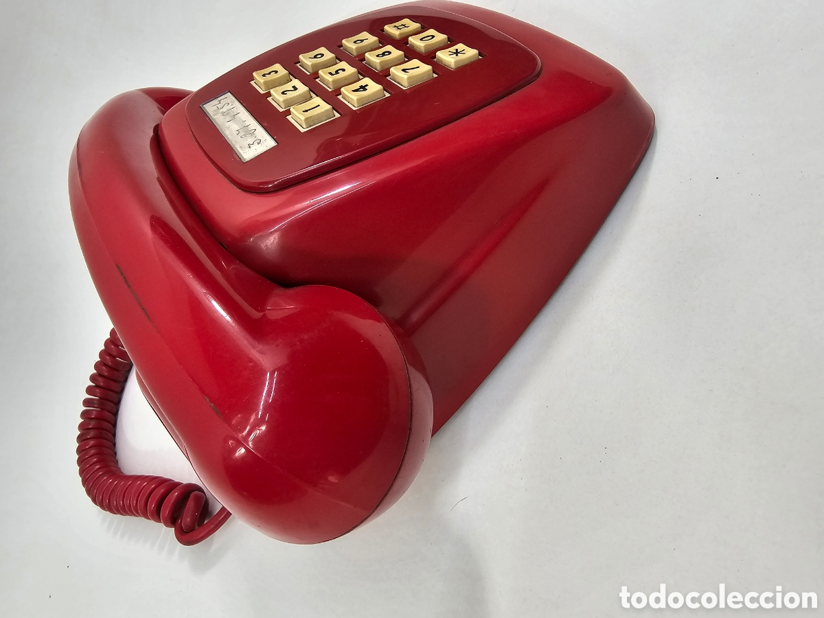Tel&eacute;fonos: Tel&eacute;fono vintage Heraldo Rojo de botones - Foto 6