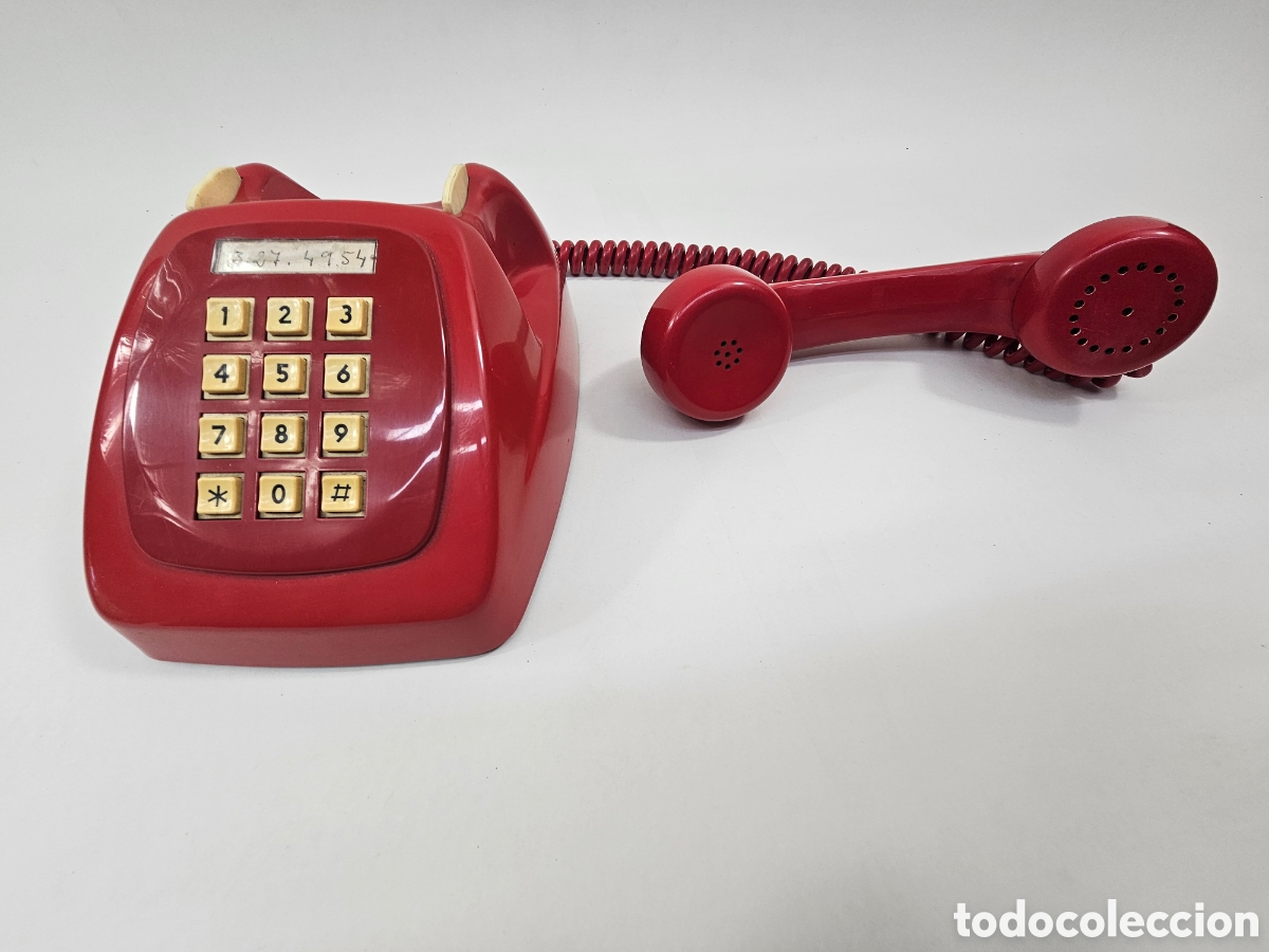 Tel&eacute;fonos: Tel&eacute;fono vintage Heraldo Rojo de botones - Foto 8