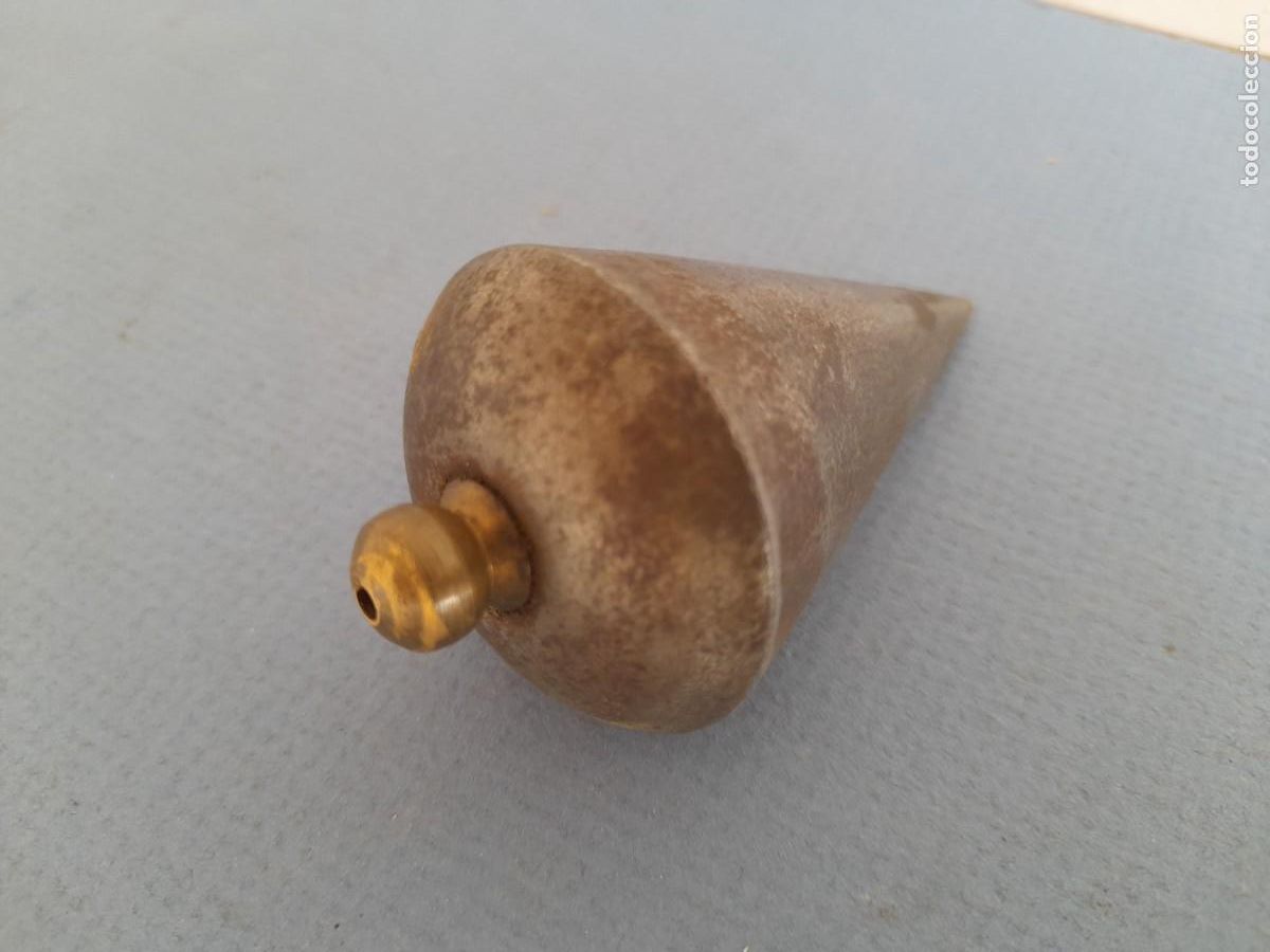 Antig&uuml;edades: plomada de acero y laton, 7,5cm aprox - Foto 2