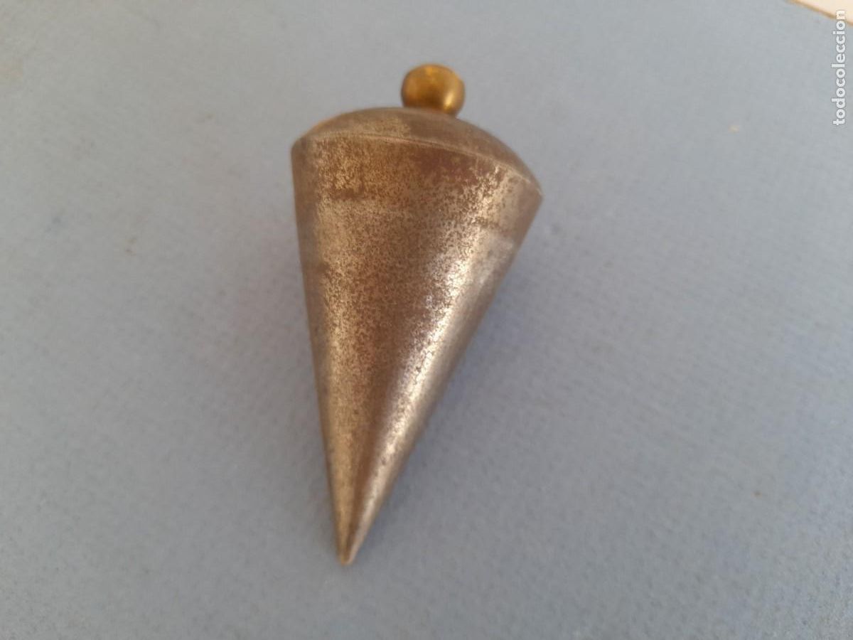 Antig&uuml;edades: plomada de acero y laton, 7,5cm aprox - Foto 4