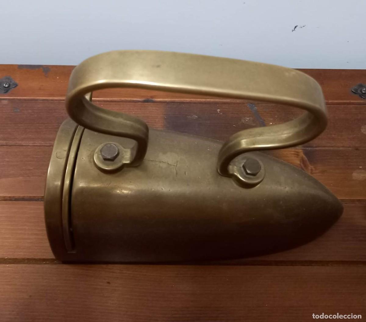 Antig&uuml;edades: ANTIGUA PLANCHA DE BRONCE - BLOQUE DE HIERRO PARA EL INTERIOR - Foto 4