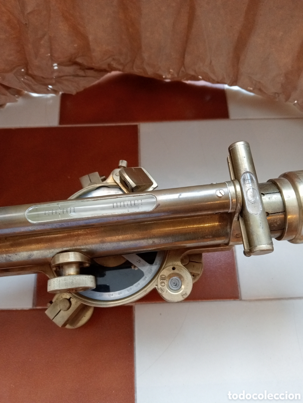 Antig&uuml;edades: Nivel , teodolito de bronce finales del siglo XIX - Foto 5