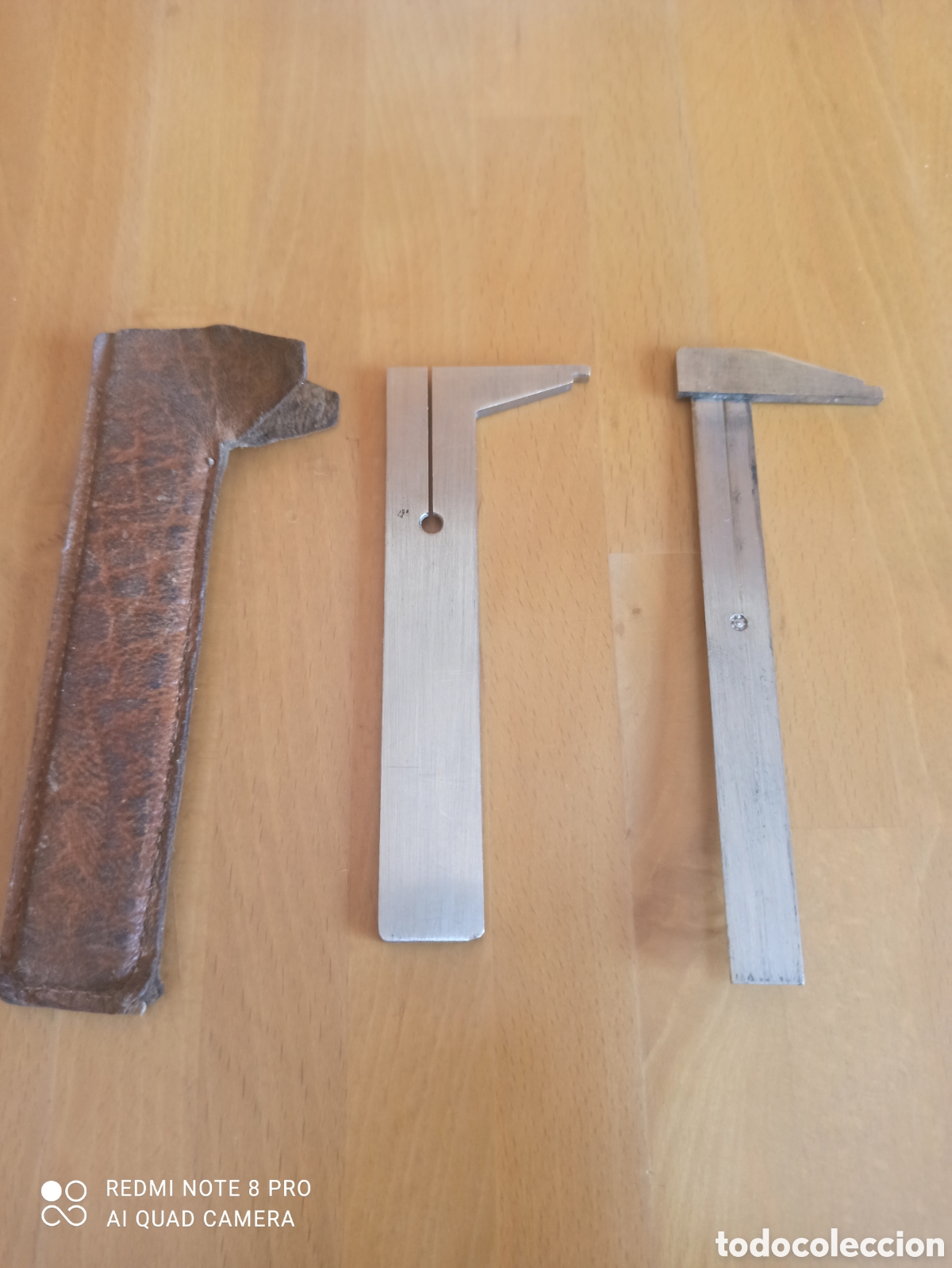 Antig&uuml;edades: Pie de rey antiguo, con su estuche de piel - Foto 1