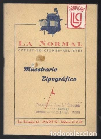 Antig&uuml;edades: MUESTRARIO TIPOGRAFICO. LA NORMAL. Offset, ediciones, relieves. - Foto 1