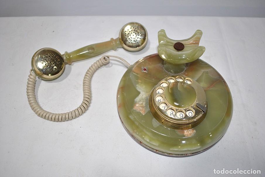 Tel&eacute;fonos: ORIGINAL TEL&Eacute;FONO EN M&Aacute;RMOL DE ONIX VERDE - Foto 4