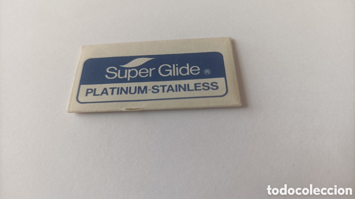 Antig&uuml;edades: Hoja de afeitar Super Glide Platinum Stainless . - Foto 2