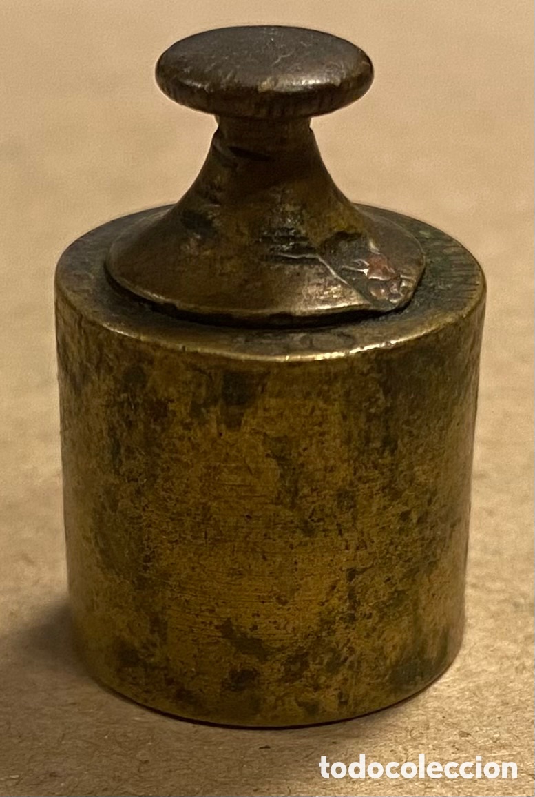 Antig&uuml;edades: ANTIGUA PESA DE PRECISI&Oacute;N DE BRONCE DE 50 Grs. - Foto 1
