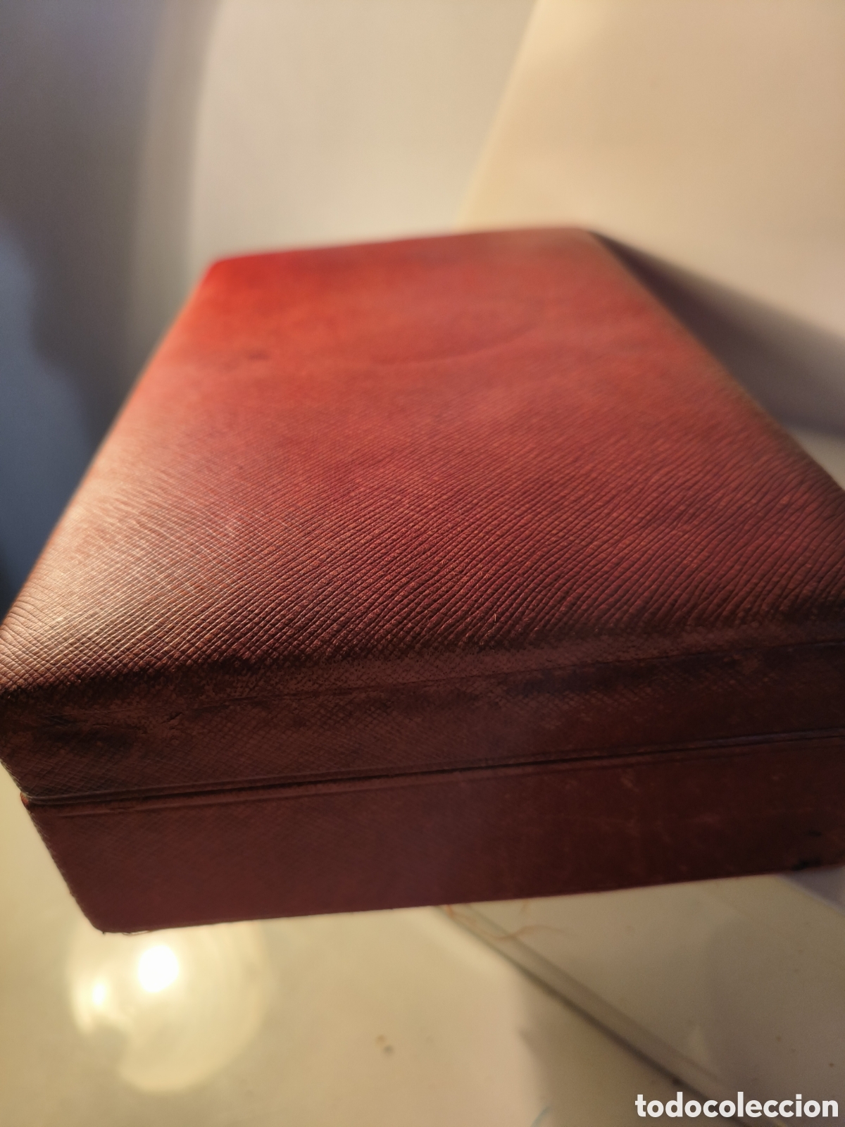 Antig&uuml;edades: Caja de contabilidad piel roja - Foto 7