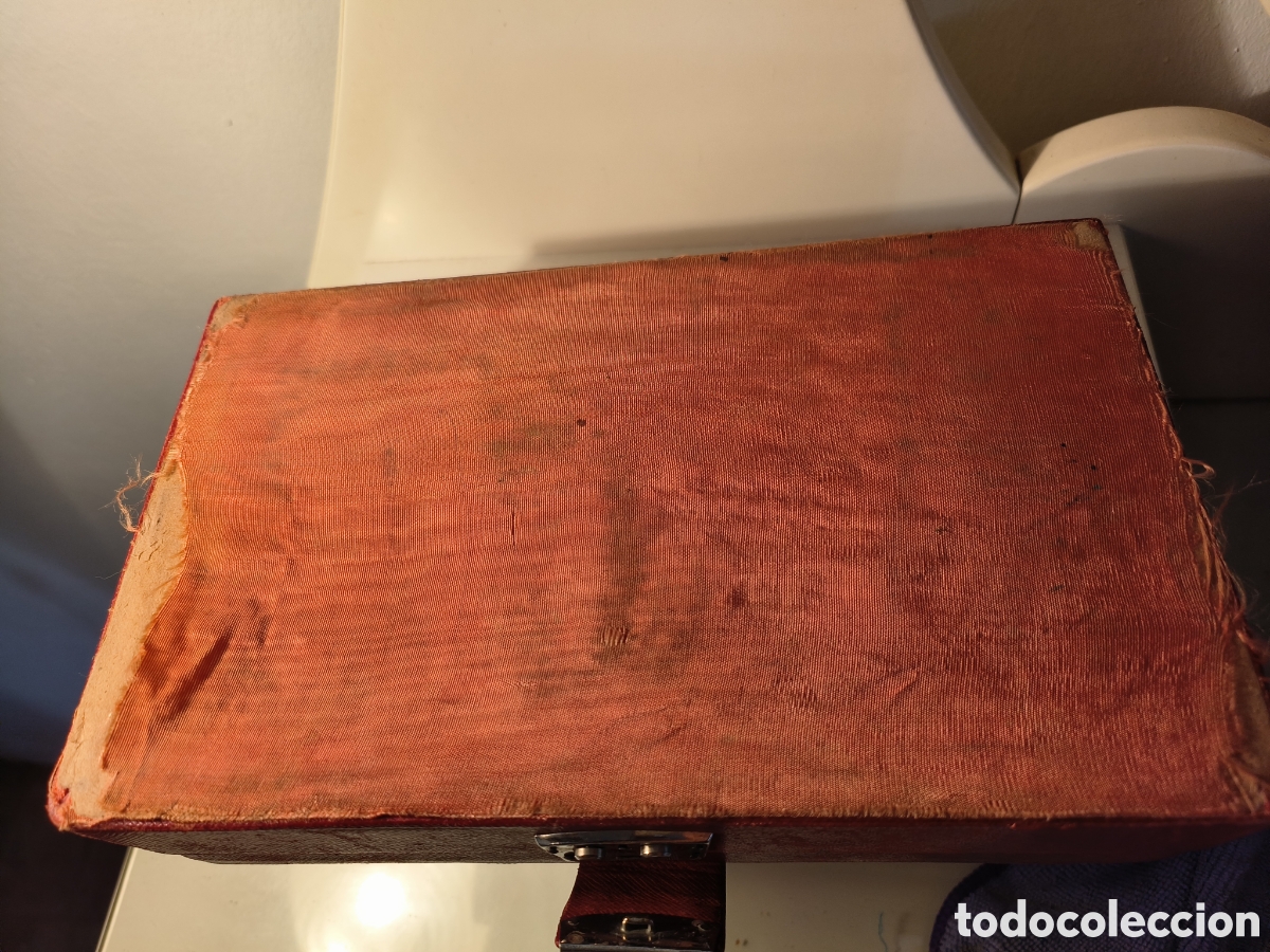 Antig&uuml;edades: Caja de contabilidad piel roja - Foto 8